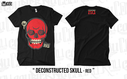 Deconstructed Skull - Red (Black Shirt) - Shirt Template - Prenta